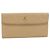 Cartera larga CHANEL Matelasse de piel de cordero Beige Gold CC Auth BA15254 Dorado - vista 2