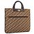 Borsa a mano Christian Dior Trotter Canvas Beige Gold Tone Auth 196433A