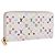 LOUIS VUITTON Monogram Multicolor Zippy Wallet White Orange M60241 Auth BA14910V Bianco Arancione