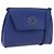 Céline CELINE Circle Schultertasche aus Leder Blau Goldfarben Auth BA14777