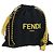 Pequin Borsa a Tracolla FENDI Pecan Canvas Pak Peking Nylon Argento Nero Auth 196280M