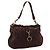 Bolsa de Ombro Miu Miu em Camurça Marrom Tom Dourado Auth am12303V