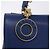 Céline Borsa a mano CELINE Circle in pelle 2way Blu Tono Oro Auth BA14889A - vista 19