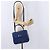 Céline Borsa a mano CELINE Circle in pelle 2way Blu Tono Oro Auth BA14889A - vista 30