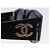 Occhiali da sole CHANEL COCO Mark Matelasse Plastica Nero Oro CC Auth 198824 D'oro - vista 7