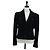 CHANEL Jacket Wool tweed Black CC Auth am12252SAM