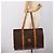 Céline Borsa Tote CELINE Macadam Canvas PVC Pelle Brown Gold Auth ka5704 Marrone D'oro - vista 22