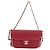 Borsa CHANEL Mini Matelasse 20 con catena in pelle d'agnello 2 vie rossa e oro CC Auth 196377M Rosso D'oro - vista 2