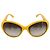Occhiali da sole CHANEL COCO Mark Plastica Giallo Argento CC Auth 198826A - vista 2