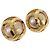 Orecchini perle CHANEL metallo Gold Tone CC Auth 198846