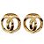 Orecchini perle CHANEL metallo Gold Tone CC Auth 198846 - vista 2