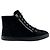 Sneakers alte Chanel in velluto nero - vista 2