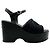 Sandali platform Chanel 2025 in mesh nero con logo CC - vista 2