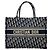 Borsa a mano Dior Book Tote Medium con ricamo Dior Oblique Ecru / Blue di Christian Dior