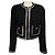 Versace Black Heritage Tweed Cardigan Jacke Schwarz