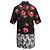 Prada bedrucktes Button-Up Kleid Schwarz & Multicolor Größe IT 42
