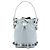 Borsa secchiello Mon Tresor Mini in pelle grigia Fendi con perle Grigio