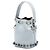 Borsa secchiello Mon Tresor Mini in pelle grigia Fendi con perle Grigio - vista 2
