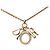 Collana con pendente logo strass Dior placcata oro D'oro - vista 2