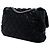 Borsa a spalla Chanel Single Flap in raso trapuntato CC Extra Large Nera Nero - vista 3