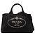 Tote Borsa Satchel Prada in tela Canvas Canapa con logo nera Nero