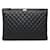 Clutch Chanel Boy O Case Large in pelle caviar matelassé blu  - vista 1