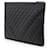 Clutch Chanel Boy O Case Large in pelle caviar matelassé blu  - vista 2