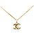 Collana con pendente CC Chanel placcata oro D'oro - vista 2