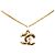 Collana con pendente CC Chanel placcata oro D'oro - vista 3