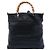 Bamboo Borsa shopper Tall in pelle nera Gucci con manici in bambù Nero