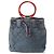 Bolsa Bucket Chanel CC em denim acolchoado azul com alça de resina