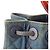 Bolsa Bucket Chanel CC em denim acolchoado azul com alça de resina - vista 11