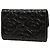 Tarjetero Chanel CC Embossed Caviar Camellia Negro - vista 2