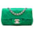 Borsa a tracolla Chanel Extra Mini Rectangular Classic Single Flap in raso verde