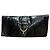 Gucci Fold-Over Clutch aus schwarzem Pythonleder