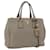 PRADA Hand Bag Leather 2way Gray Gold