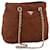 PRADA Chain Shoulder Bag Nylon Brown Gold