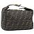 FENDI Zucca Canvas Hand Bag Black Gold