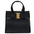 Salvatore Ferragamo Vala Hand Bag Leather Black Gold - vue 13
