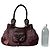 Triomphe Céline Borsa Celine in Tweed x Pelle Marrone Rosa Bordò - vista 10