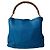 Borsa a tracolla in pelle Gucci Bamboo Diana Blu - vista 2