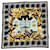 Pañuelo de seda Dior Castaño Negro Blanco Verde Amarillo  - vista 1