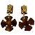 Orecchini a clip Chanel Coco Mark in marmo oro e marrone D'oro - vista 6