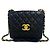 Chanel Vintage Matelassé Coco Mark Schultertasche aus Lammleder Schwarz