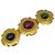 Spilla Chanel placcata oro con pietra colorata D'oro