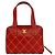 Borsa Mini Tote Chanel Coco Mark Wild Stitch in pelle Rosso