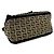 Borsa Semi-One Shoulder Fendi Zucchino FF Pattern Marrone Nero - vista 7