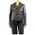 Saint Laurent Giacca biker in pelle nera e tweed - size UK 12 Nero