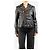 Saint Laurent Giacca biker in pelle nera e tweed - size UK 12 Nero - vista 3