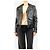 Saint Laurent Giacca biker in pelle nera e tweed - size UK 12 Nero - vista 5